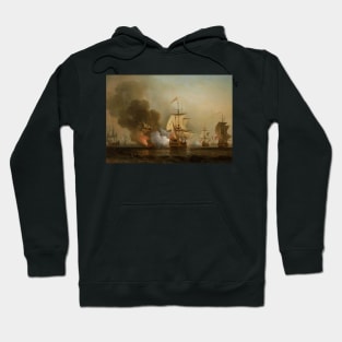 Wager's Action off Cartagena by Samuel Scott Hoodie